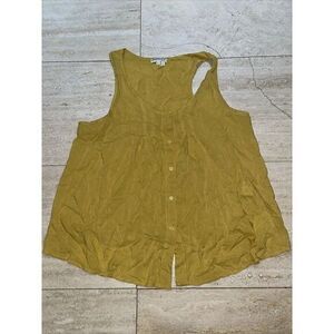 Women's Chocolate USA‎ Tank top Shirt Size L Mustard Yellow Cotton Blend